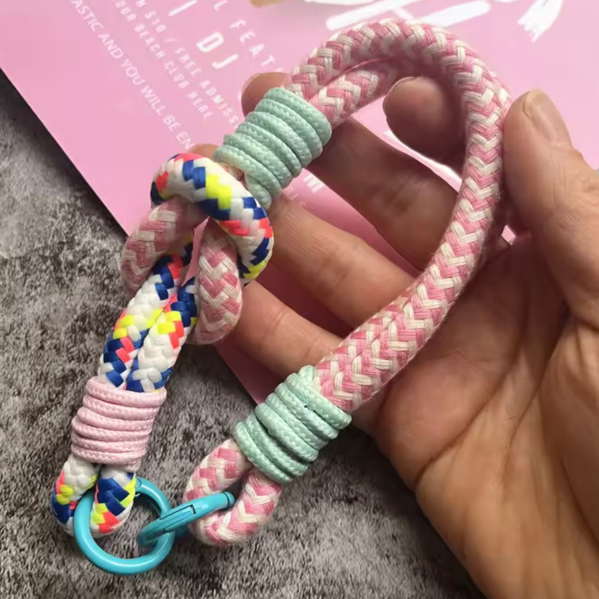 Colour pop rope keyrings - Little Bird Designs