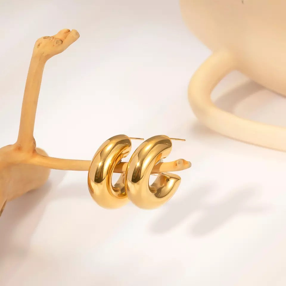 Margo Chunky Hoop Earrings (preorder arriving mid August) - Little Bird Designs