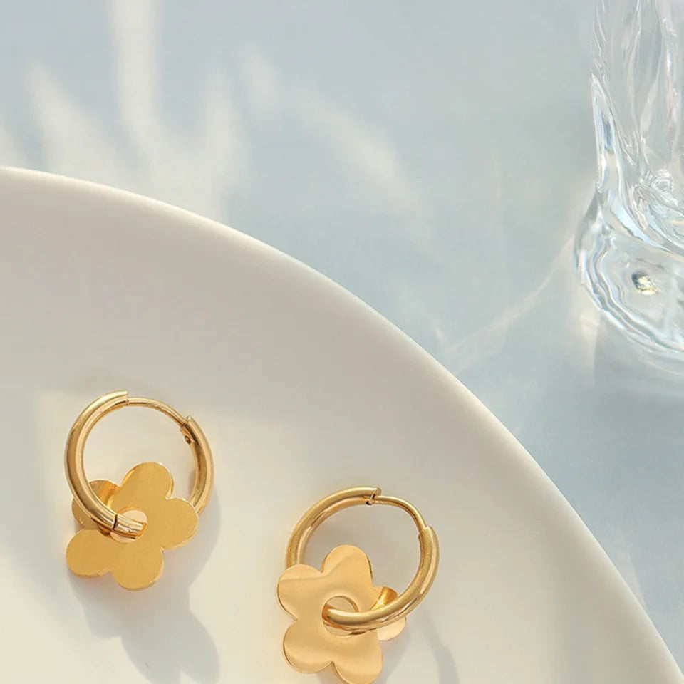 Zoey Gold Hoops - Little Bird Designs