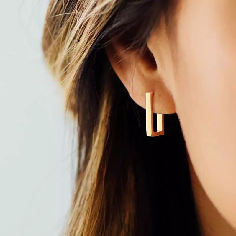 Georgia Rectangle Hoop Earrings - preorder (arriving end September) - Little Bird Designs