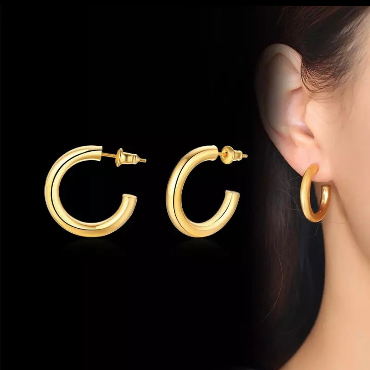 Ellie Chunky Hoop Earrings (preorder arriving mid June) - Little Bird Designs