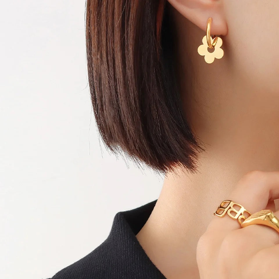 Zoey Gold Hoops - Little Bird Designs