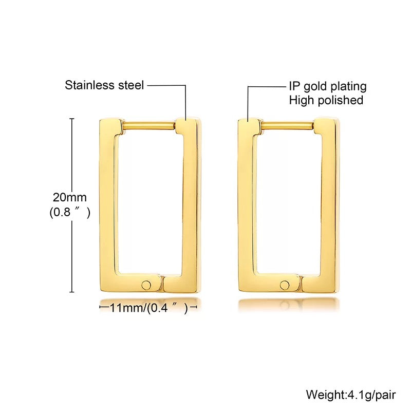 Georgia Rectangle Hoop Earrings - preorder (arriving end September) - Little Bird Designs