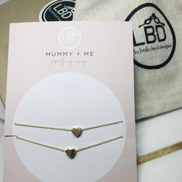 Mummy and Me Heart Necklaces - Little Bird Designs