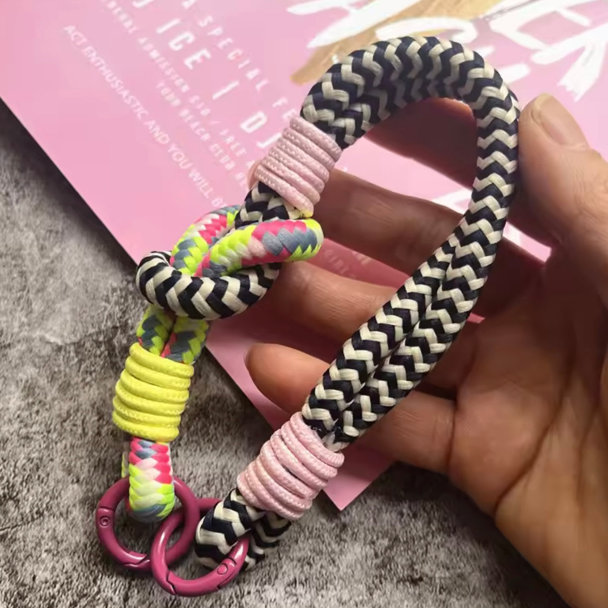 Colour pop rope keyrings - Little Bird Designs