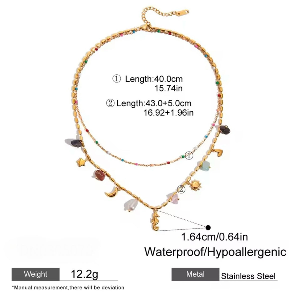 Frankie double Charm Necklace (preorder - arriving end March) - Little Bird Designs