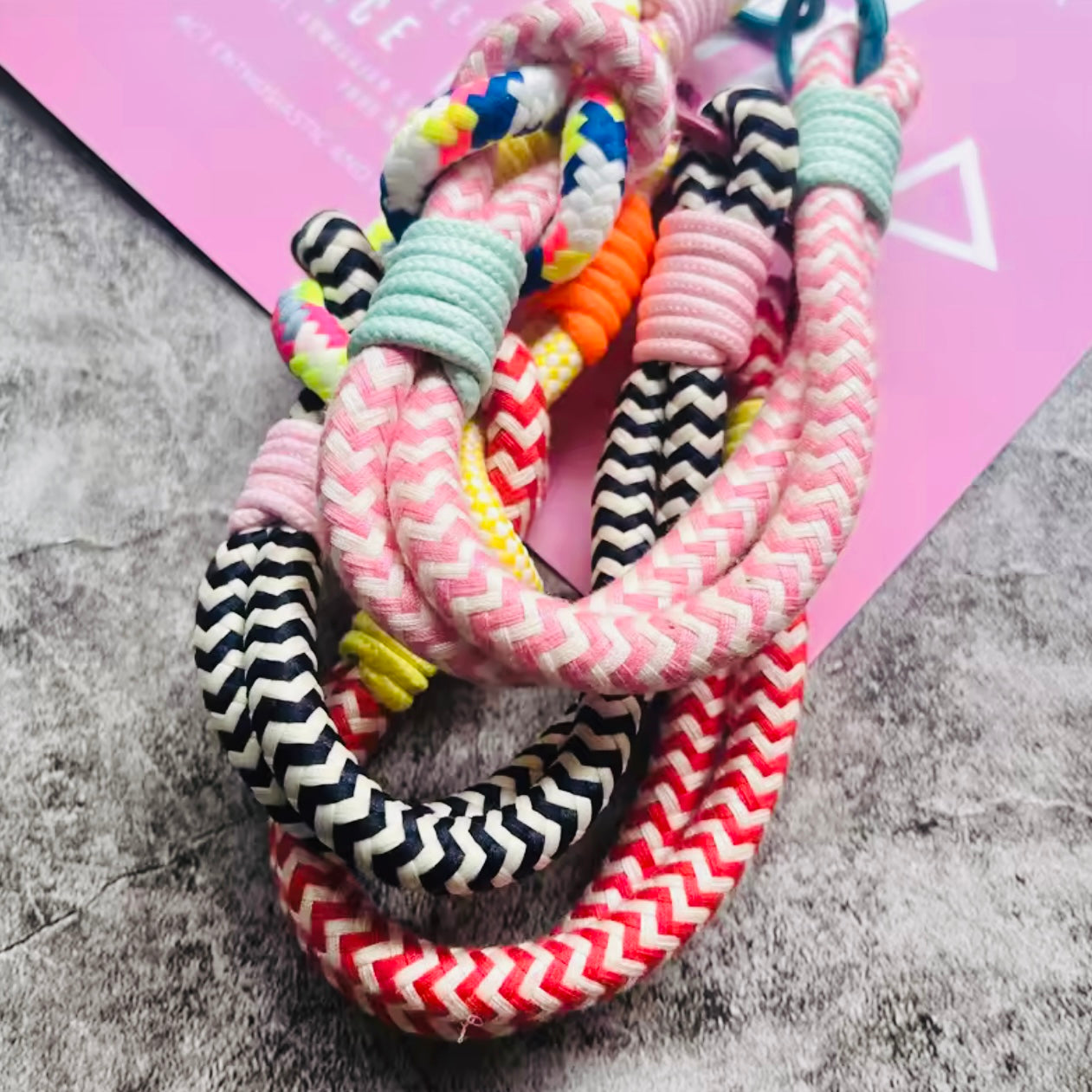 Colour pop rope keyrings - Little Bird Designs