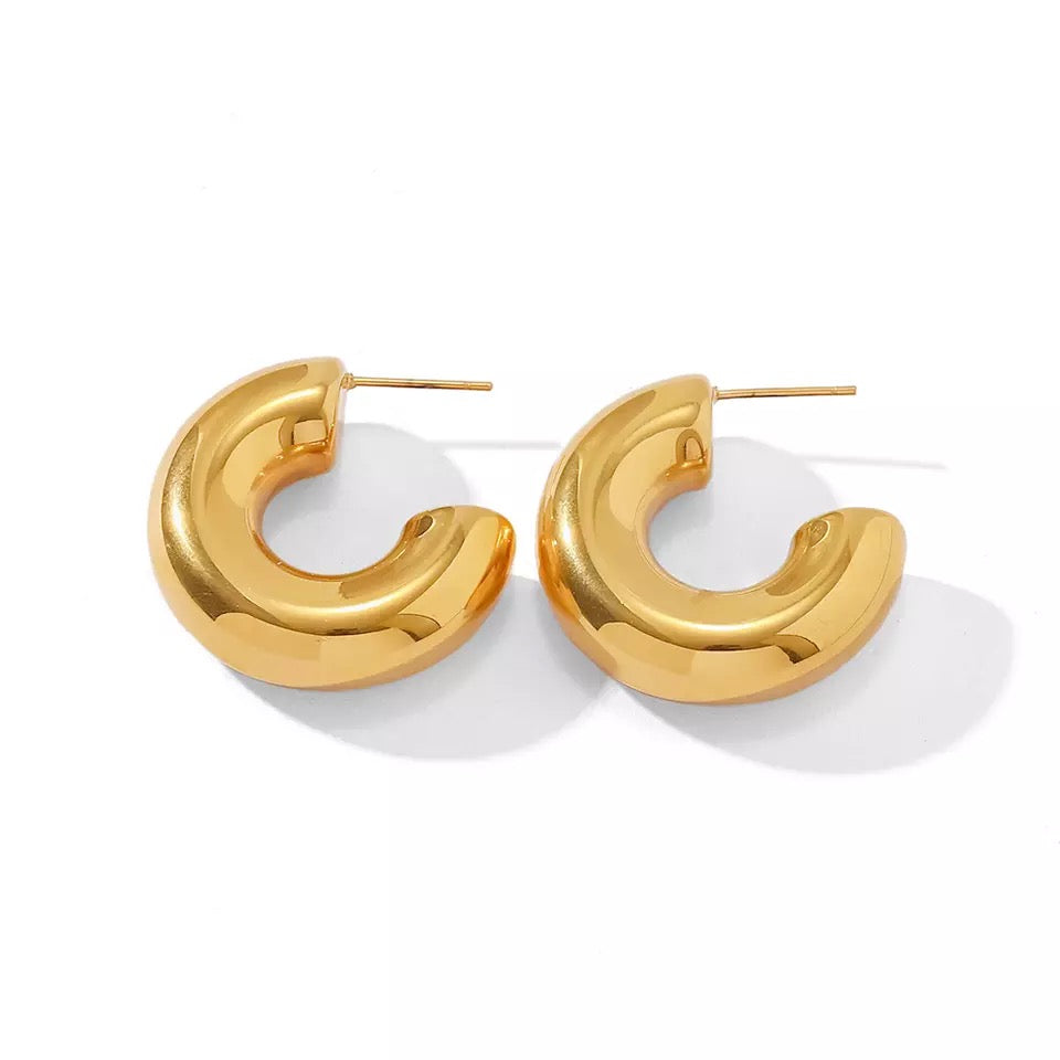 Margo Chunky Hoop Earrings (preorder arriving mid August) - Little Bird Designs