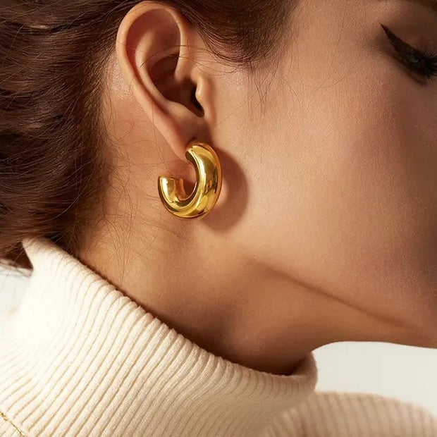 Margo Chunky Hoop Earrings (preorder arriving mid August) - Little Bird Designs