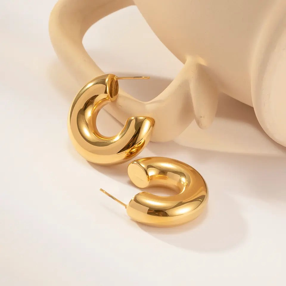 Margo Chunky Hoop Earrings (preorder arriving mid August) - Little Bird Designs