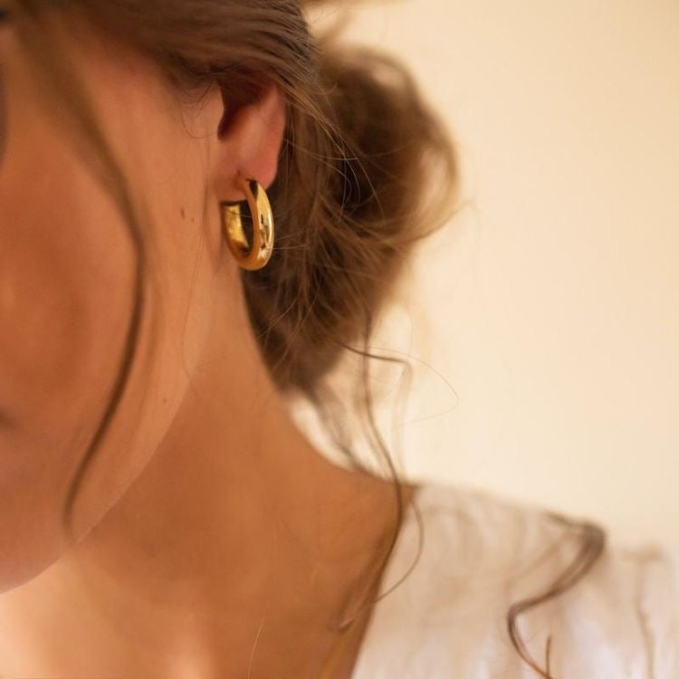 Ellie Chunky Hoop Earrings (preorder arriving mid June) - Little Bird Designs