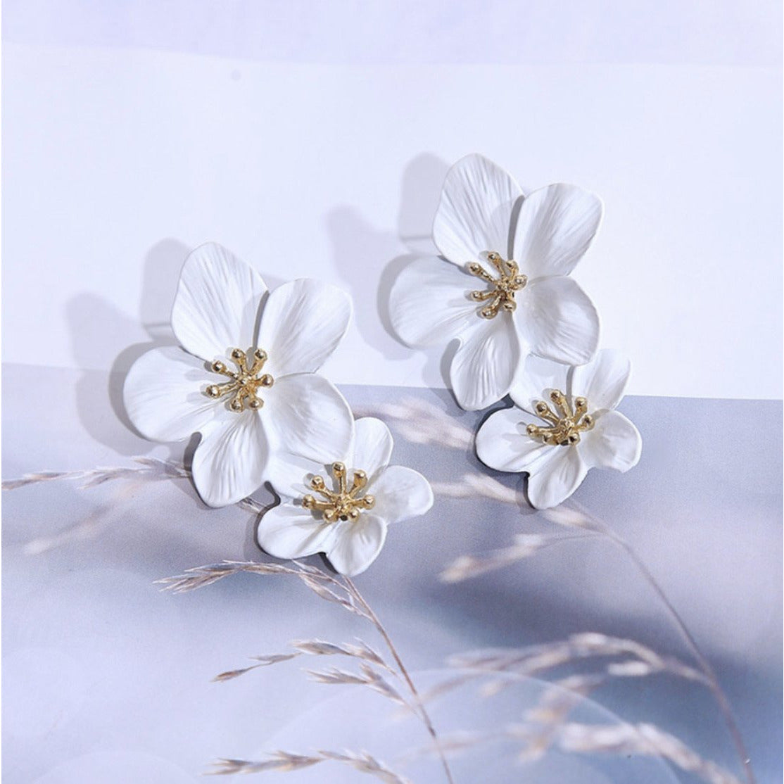 Mia Double Flower Earrings - Little Bird Designs