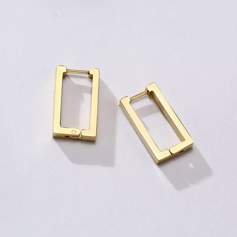 Georgia Rectangle Hoop Earrings - preorder (arriving end September) - Little Bird Designs