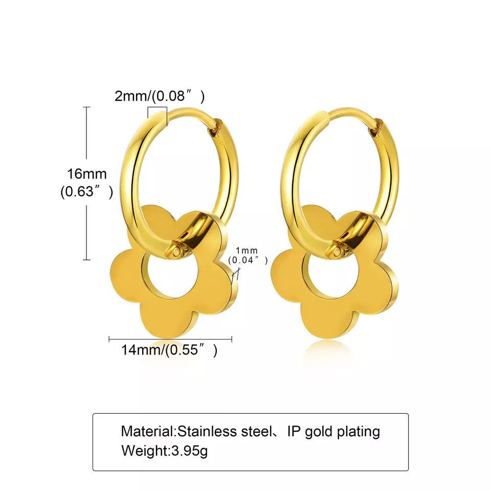 Zoey Gold Hoops (preorder- arriving end February) - Little Bird Designs