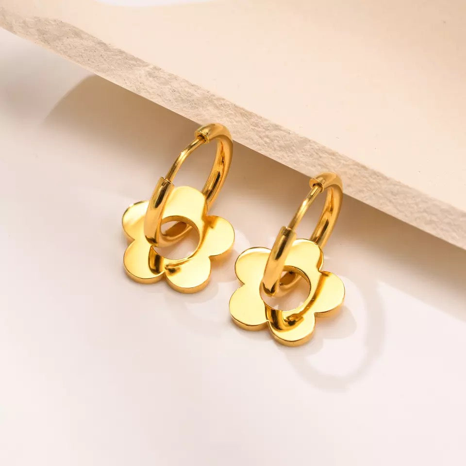 Zoey Gold Hoops (preorder- arriving end February) - Little Bird Designs