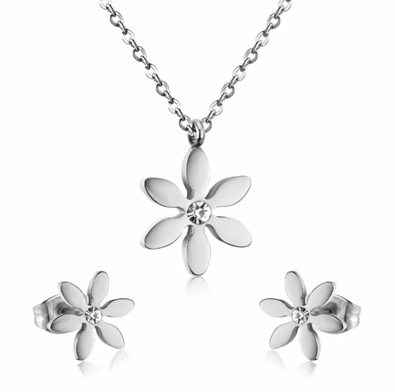 Alice Flower Earring and Necklace Set (preorder- arriving start December) - Little Bird Designs