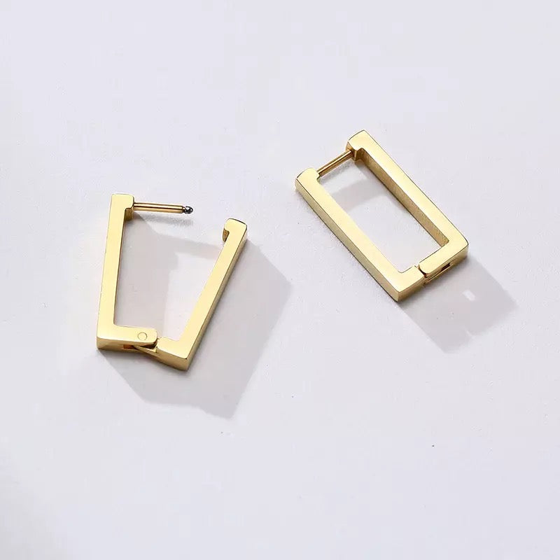 Georgia Rectangle Hoop Earrings - preorder (arriving end September) - Little Bird Designs