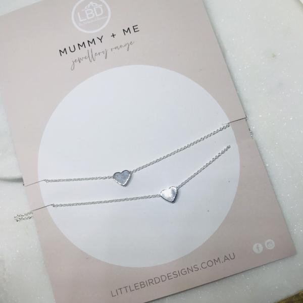 Mummy and Me Heart Necklaces - Little Bird Designs