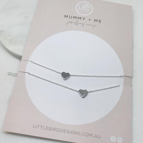 Mummy and Me Heart Necklaces - Little Bird Designs