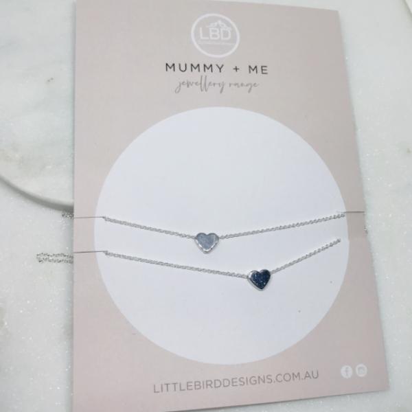 Mummy and Me Heart Necklaces - Little Bird Designs